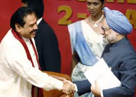 Sri Lanka's President Rajapaksa and India's Prime Minister Singh